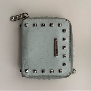 Rebecca Minkoff Mint Green Studded zipper wallet